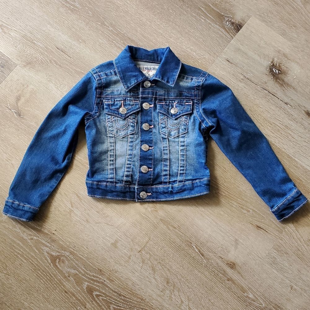 True Religion Button Up Jean Jacket Girl's Size 4